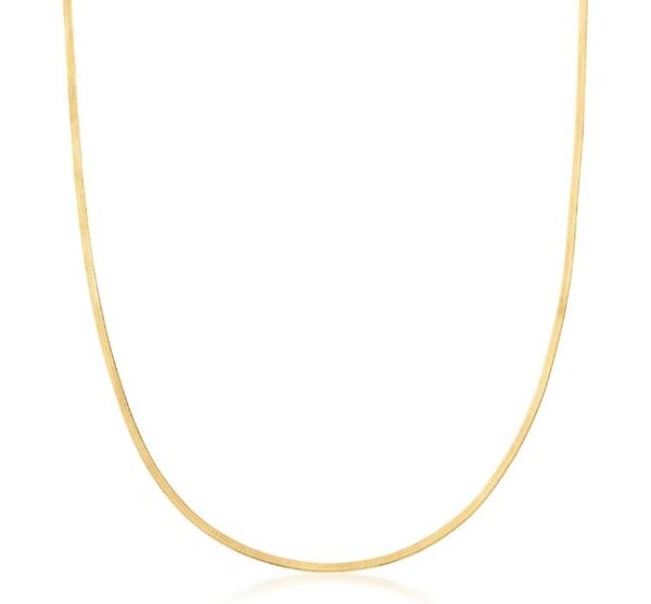 Aeoss Flat Gold Snake Chain Herringbone Choker Neckchain for Women | Stainless Steel Anti Tarnish Chain Waterproof Necklace Jewellery