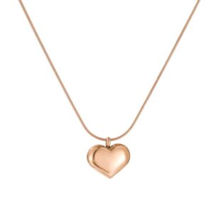 Aeoss Rose Gold Heart Pendant Necklace Neckchain for Women | Stainless Steel Anti Tarnish Chain Waterproof Necklace Jewelry, Stylish Heart Pendant Necklace For Women/Girls (Rose Gold)