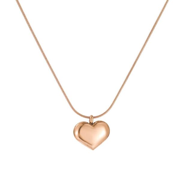 Aeoss Rose Gold Heart Pendant Necklace Neckchain for Women | Stainless Steel Anti Tarnish Chain Waterproof Necklace Jewelry, Stylish Heart Pendant Necklace For Women/Girls (Rose Gold)