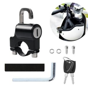 Gozaqe Helmet Lock for Bike & Motorcycle,Universal Helmet Security Lock,Applies to 22-28mm Diameter,Cycle Lock for Handlebar Scooter Lock for Motorcycles/Bicycles/Scooters, Black