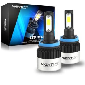 OTOROYS 2 YEAR WARRANTY Geniune 9000LM 6500K 72 watt 2 LED Bulb Automotive Headlight Bulbs Auto Conversion Driving Lamp (Cool White) (H8/H9/H16)
