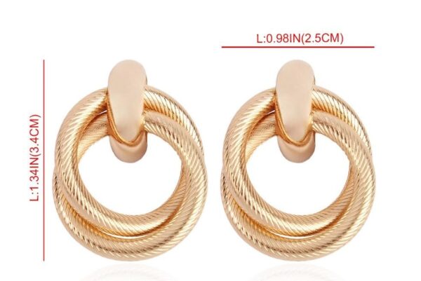 Aeoss Double Hoops Earrings Statement Gold Hoops for Women | Stylish Hoop Earrings for Women | Luxe Double Gold Hoops for Women/Girls - Image 2