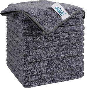 Showstopper HOMEXCEL Microfiber Cleaning Cloth, 12 Pack Premium Microfiber Towels for Cars, Lint Free, Scratch-Free, Highly Absorbent, Reusable Cleaning Rags for Car, 11.5"X11.5" Grey