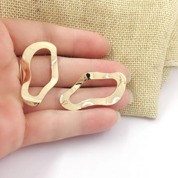 Aeoss Sculpted Wave Golden Hoop for Women and Girls Fashion | Party Earrings | Gift on any Occassion for women and Girls (Plain Gold) - Image 8