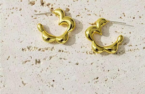 Aeoss Anti Tarnish Geometric Flower Minimal Hoops | Stainless Steel Anti Tarnish Waterproof Sweatproof Earrings | Gifts for Women and Girls - Image 3
