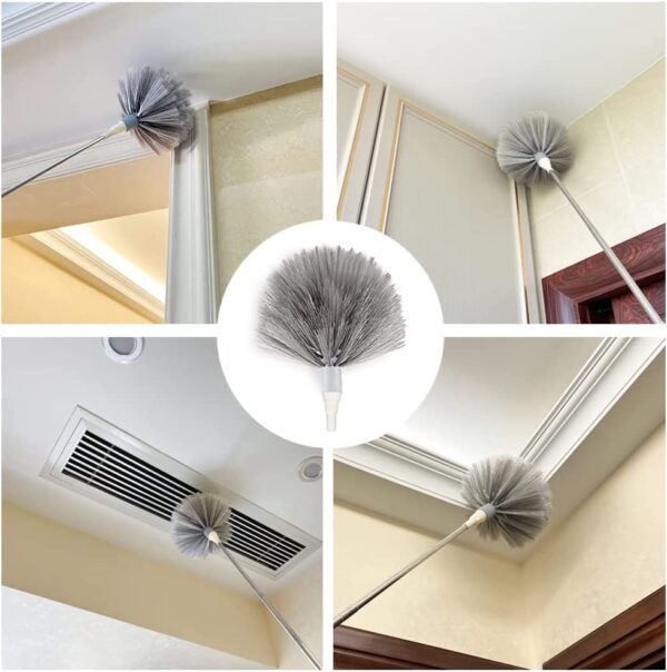 Fulminare 3 in 1 Microfiber Feather Duster 4PCS Bendable & Extendable Fan Cleaning Brush with 100 inches Expandable Pole Handle Washable Mop for High Ceiling Fans (King) - Image 6
