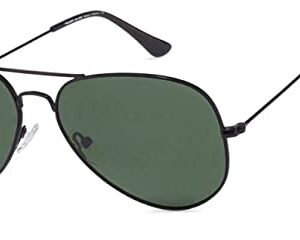 VINCENT CHASE EYEWEAR By Lenskart | Full Rim Aviator | Polarized and 100% UV Protected Sunglasses | Men & Women | Medium | VC 5158/P (Color-Black/Green Lens)-Pack of 1