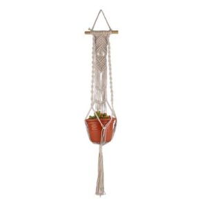 DXYZ Macrame Large Plant Hanger with Wooden Dowel [Without Pot], 42 inches, 1 Pc