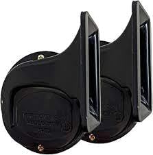 LECCO Trumpet Wind Tone Horn Set COPPER (12v,400 hz Lt,450 Hz Ht,100-120dB @ 2m) Passenger Car,Bike Truck Crome All Electric Vehicle