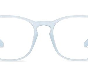 HUSTLR Kids Zero Power Bluecut & Antiglare Computer Eyeglasses | Sky Blue Transparent Full Rim Square | As Seen On Shark Tank | Peyush Bansal Glasses | For Kids Age 8-12 yrs | HP D15011L