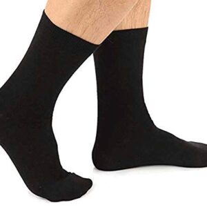 Aeoss Solid Coloured Calf Length Crew Socks For Men (Black)