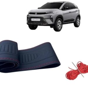 Aeoss Steering Wheel Covers Made of Soft Leather on The Steering Wheel of The car with Needle and Thread Interior Accessories Red