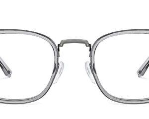 LENSKART BLU | Bluecut & Antiglare Computer Eyeglasses | Gaming Glasses | Grey Full Rim Square Shape | For Men & Women | Medium | LB E13529