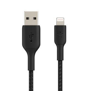 Belkin Apple Certified Lightning to USB A and Sync Tough Braided Cable for iPhone, iPad, Air Pods, 3.3 feet (1 meters) – Black