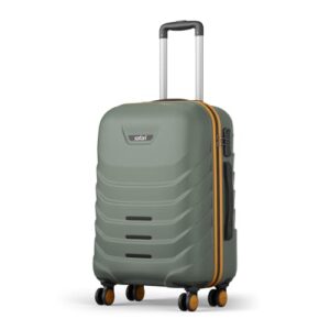 Safari Crescent 8 Wheels 66cm Medium Check-in Trolley Bag Hard Case Polycarbonate 360 Degree Wheeling System Luggage, Travel Bag, Suitcase for Travel, Trolley Bags for Travel, Thyme Green