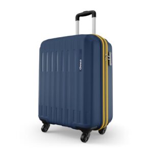 Safari Genius Alley Cabin Trolley Bag, Hard Case Polypropylene, 4 Spinner Wheels, 360 Degree Wheeling Carry on Luggage, Suitcase for Travel, Navy, 55cm