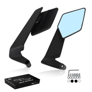 MOTO GENIUS Stealth Max Motorcycle Bar End Side Mirrors, Universal Aluminium Alloy, Compatible with Most Bikes
