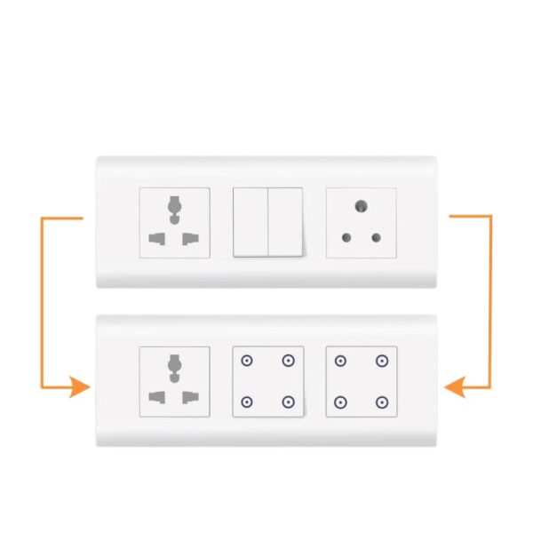 AZIOT SMART MODULAR 4 GANG TOUCH SWITCH (6 amps each) - GLASS (Not Acrylic) Elevate Your Home with Effortless Control (Fits in Anchor Roma Classic and similar plates) Home Automation, White : - Image 7