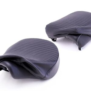 Royal Enfield Kxa00134 Black Pleated Seat Covers for Meteor 350 (Large) | Motor Bike | Black | Vinyl