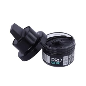 PRO Shoe Cream with Applicator (Black) | Leather Shoe Polish Cream | Nourishing Natural Wax Formula for Long-Lasting Shine | Shoe Cream for Leather Shoes (50ML)