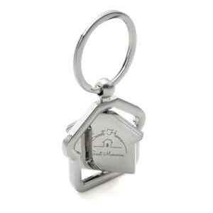 Giftana Metal Sweet Home Sweet Memories Keychain for Men & Women, 360 Degree Rotating Keychains, House Design Key Chains Keyring Real Estate Gifts