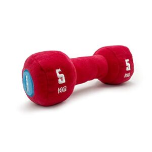 Goofy Tails Dog Toys | Gym Series Red Dumbbell Plush Toys for Dogs | Dog Toys for Puppies | Dog Squeaky Toy| Soft Toys for Dogs and Puppies| Pet Toys for Dog| Squeaky Toy for Dogs