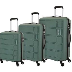 Kamiliant American Tourister Medium Harrier Small, & Large 360 Degree Spinner Suitcase/Large Hard 4 Wheels Trolley Bag Sp3Pcset Slt Gry, 78 Cm, Grey