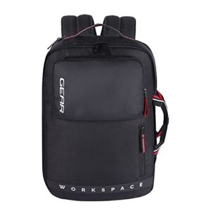 Gear Workspace 18 Ltrs Hybrid Briefcase Laptop Backpack (Black-Red), One Size
