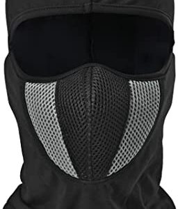PrimeBox Helmet Face Mask Full Cover Bike Riding Cotton Anti-Dust Protection Neck Gaiter Stylish Black Biker Mask Pack of 1 Balaclava for Men