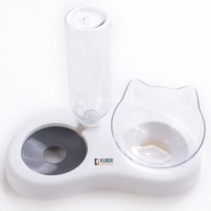 Kuber Industries 2-in-1 Cat & Dog Bowl Set with Replaceable Water Bottle|Automatic Refill Cat Bowl|S