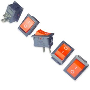 UNIVERSAL HUB 5 PCS OF 2 Pin RED SPST On/Off Switch for Electronic Circuit PCB Projects and Experiments