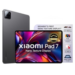 XIAOMI Pad 7 Nano Texture Display [Smartchoice] | Snapdragon 7+ Gen 3| 3.2K Display (28.44 cm /11.2") Tablet| 12GB, 256GB| Anti-Reflective| Anti-Glare| HyperOS 2| Dolby Vision Atmos | Graphite Grey