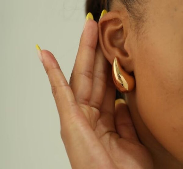 Aeoss Women Chic Teardrop Bottega Inspired Round Earrings | Gifts for Women and Girls, Anniversary Gift, Birthday Gift (Gold) - Image 6