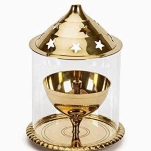 DXYZ Brass Golden Akhand Diya for Puja Festivals | Diwali | Durgapuja (13 cm)