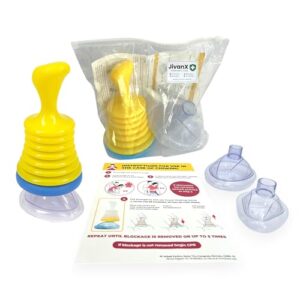 JivanX Anti-Choking Device – Choking Rescue Suction Kit for Kids & Adults | First Aid Airway Clearing Device for Home, Travel & Emergency Use | Includes Emergency Instruction Manual | Yellow