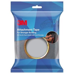 3M Attachment Tape for Stronger Bonding, Interior & Exterior Use in Automotive Areas with Double Side Acrylic Foam Tape, Superior Adhesive (12mmX4m, Grey, Pack of 1)