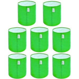 Anandi Green's Premium Hdpe Uv Protected 260 GSM Round Shaped Green Colour Plants Grow Bags Suitable for Terrace and Vegetable Gardening 9x9 Inch Pack of 8