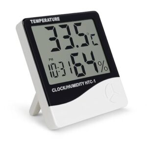 FreshDcart Room Temperature Thermometer with Humidity Meter – Accurate Indoor Sensor, Clear LCD Display, Digital Wall Clock Thermometer, Real-Time Monitoring, Ideal for Home, Office, Comfort & Health