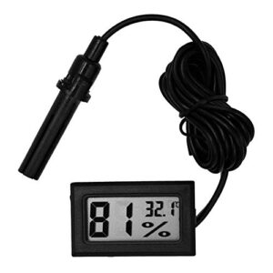 DHRUV-PRO Mini LCD Digital Thermometer Hygrometer Temperature Humidity Meter W Probe (Black) (1)