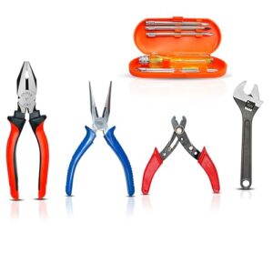 IONIX Tool Kit for Home, Tool Kit, Tool Box, Screwdriver Kit, Multifunctional Snowflake Wrench, Adjustable Wrench, Wire Cutter, SD Set, Modi Plier, Cutter, Wrench Tool Kit (Multicolor, Pack of 1)
