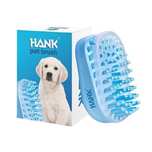HANK 3 in1 Pet Brush for Bathing, Brushing, Massaging - Dog Hair Brush with Removable Screen - Cat Scrubber for Bathing - Multipurpose Silicone Massager - Shedding Hair Removal Comb