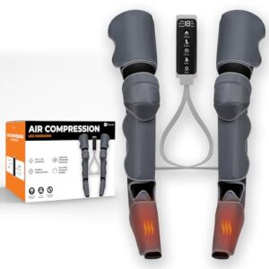 Flexnest Air Compression Leg Massager with Handheld Controller, 3 Massage Modes and Intensity for feet, Calf and Thigh, Corded Electric Foot massager for pain relief (Black)
