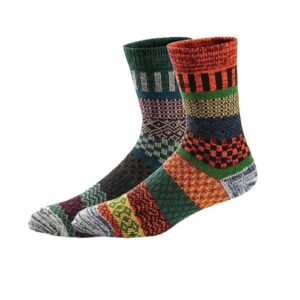 Aeoss Womens Vintage Style Knitting Wool Warm Winter Fall Crew Socks Free size 2 Pairs (Multicolor)