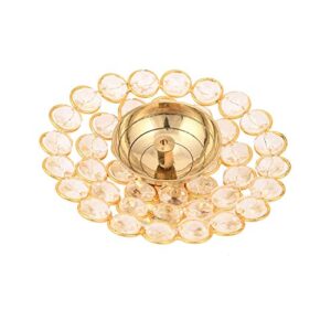 DXYZ Crystal Round Gold Akhand Diya (1, Medium)