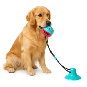 Petgoof™ Interactive Dog Toys for Aggressive Chewers – Durable Puppy Teething Toys to Relieve Boredom, Mentally Stimulating Tug-of-War Training Toy, Puzzle Treat Dispenser, Teeth-Cleaning Sound Ball