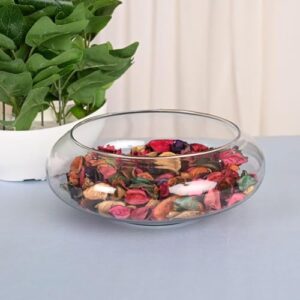 Craftfry Urli Bowl-Splendid Glass Spring Bowl for Home Decoration Table Centerpiece, Floral Arrangements, and Floating Candles (Clear, 8 Inch)