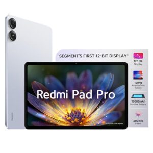 Redmi Pad Pro| Snapdragon 7s Gen 2| 30.7cm(12.1) Tablet| 33+ Days Standby|10000mAh| HyperOS| 120Hz|6GB, 128GB| Quad Speakers|Wi-Fi 6| Mist Blue
