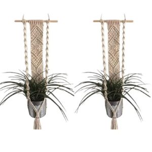 Dxyz Cotton Rope Flower Pot Holder, Ivory, 2 Pieces