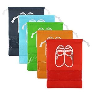 Aeoss Portable Travel Shoe Bags Multicolor Storage Organizer Bag for Men Women Set of 5