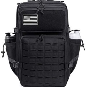 QT&QY 25L/35L/45L Military Tactical Backpack For Men Molle Daypack 3 Day Bug Out Bag Hiking Rucksack With Bottle Holder